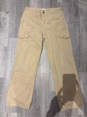 Zara Tan Cargo Pants - Utility Pocket Style